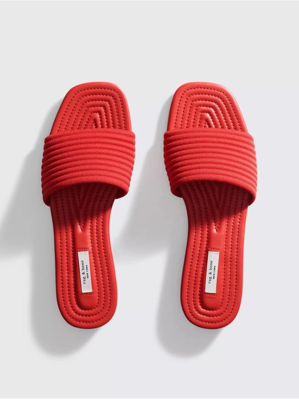 rag & bone Ellis Red Ribbed Slide Sandals size 40